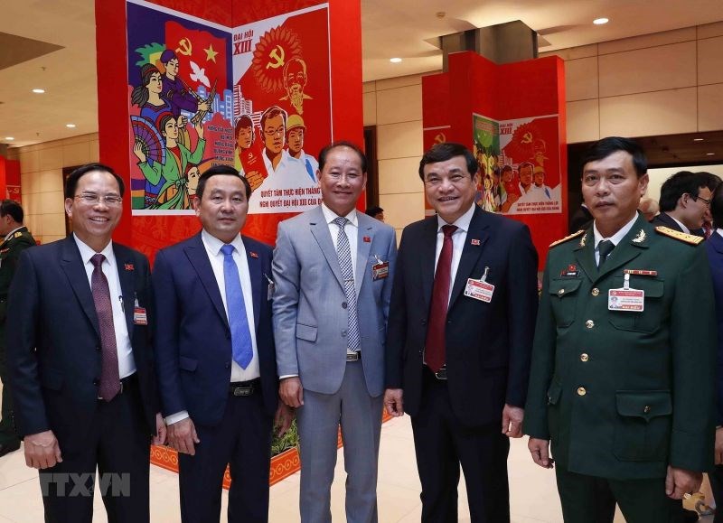 Đoàn đại biểu Đảng bộ tỉnh Quảng Nam dự phiên họp trù bị. (Ảnh: TTXVN)