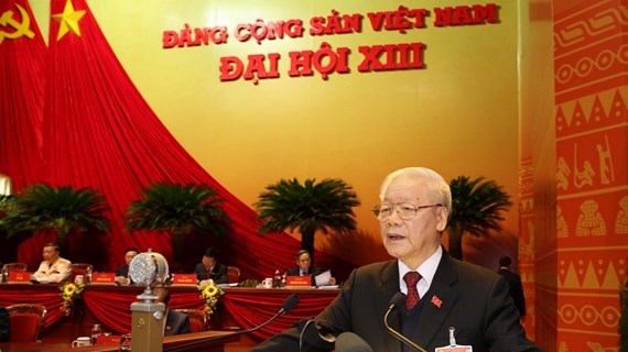 Tổng Bí thư, Chủ tịch nước Nguyễn Phú Trọng đọc báo cáo về văn kiện Đại hội XIII