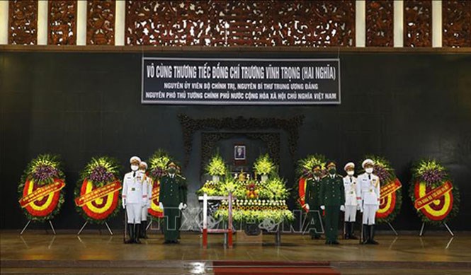 Lễ viếng nguyên Phó Thủ tướng Trương Vĩnh Trọng tại Nhà tang lễ quốc gia, số 5 Trần Thánh Tông, thành phố Hà Nội. Ảnh: Văn Điệp/TTXVN