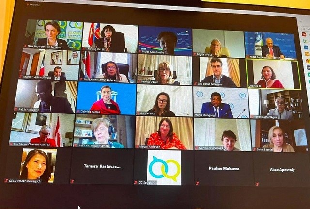 Phái đoàn thường trực Việt Nam bên cạnh UNESCO tham dự Hội nghị thành lập Mạng lưới quốc tế tại Paris tiên phong về bình đẳng giới theo hình thức trực tuyến (nguồn Int)