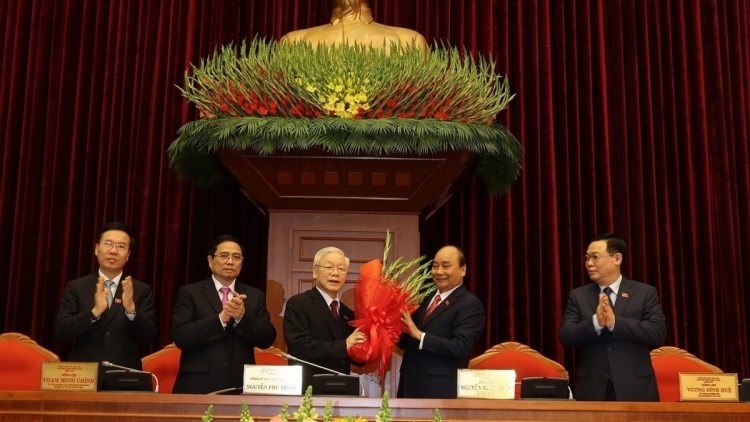 Tổng Bí thư, Chủ tịch nước Nguyễn Phú Trọng tái đắc cử tại Đại hội Đảng toàn quốc lần thứ XIII.