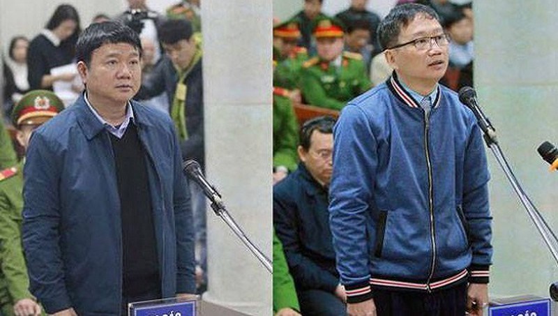 Ông Đinh La Thăng và ông Trịnh Xuân Thanh trong một phiên xét xử khác