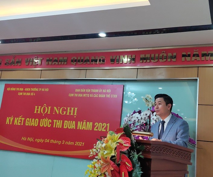 Đồng chí Nguyễn Phi Thường - Chủ tịch LĐLĐ TP Hà Nội phát biểu khai mạc hội nghị