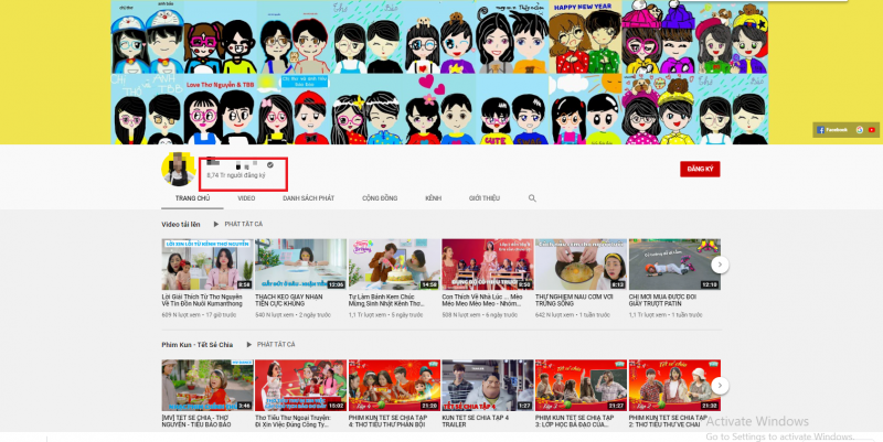 Kênh Youtube Thơ Nguyễn có tới hơn 8.7 triệu người đăng ký. Ảnh: Chụp màn hình.