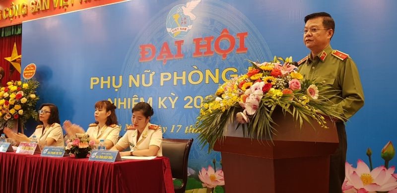 Thiếu tướng Đào Thanh Hải, Phó Bí thư Đảng ủy, Phó Giám đốc Công an thành phố Hà Nội phát biểu chỉ đạo
