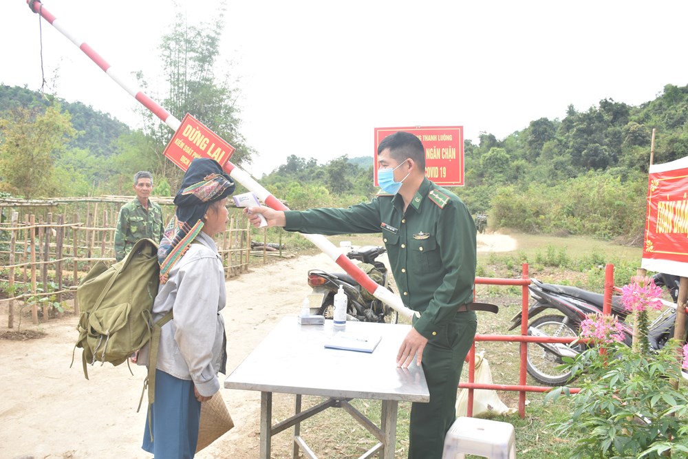 Công tác phòng, chống dịch Covid-19 tại  chốt kiểm soát ngăn chặn dịch Covid-19 Lếch Cuông, cách mốc quốc giới Việt - Lào 5km