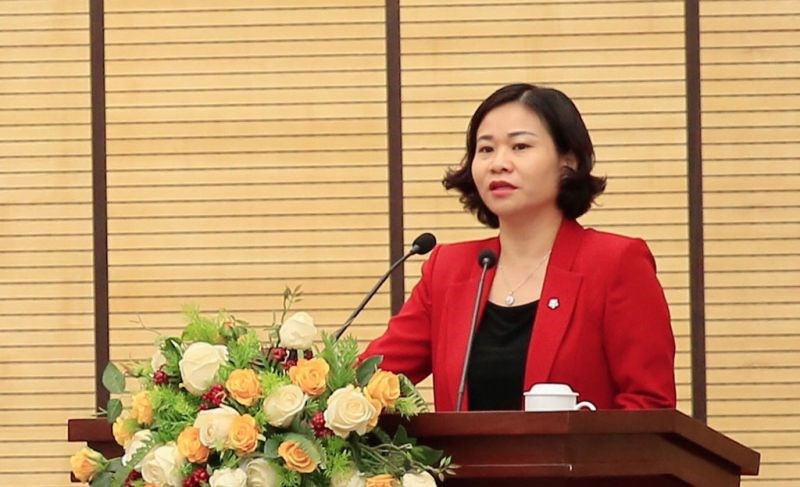 Phó Bí thư Thường trực Thành ủy Hà Nội Nguyễn Thị Tuyến phát biểu chỉ đạo hội nghị