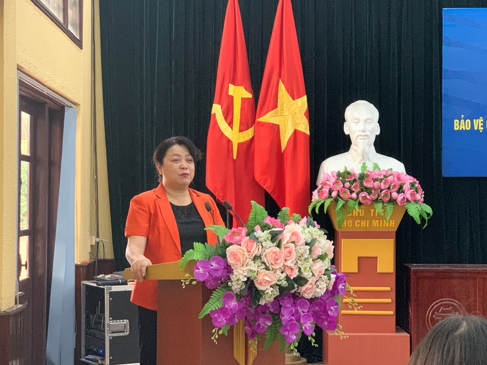 Bà Nguyễn Thị Thu Thuỷ, PCT Thường trực, Hội LHPN TP Hà Nội phát biểu tại hội thảo