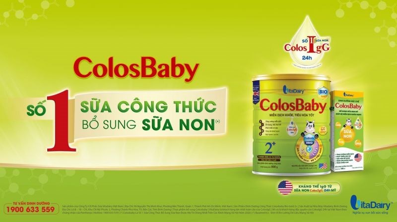 ColosBaby của VitaDairy là số 1 sữa công thức bổ sung sữa non