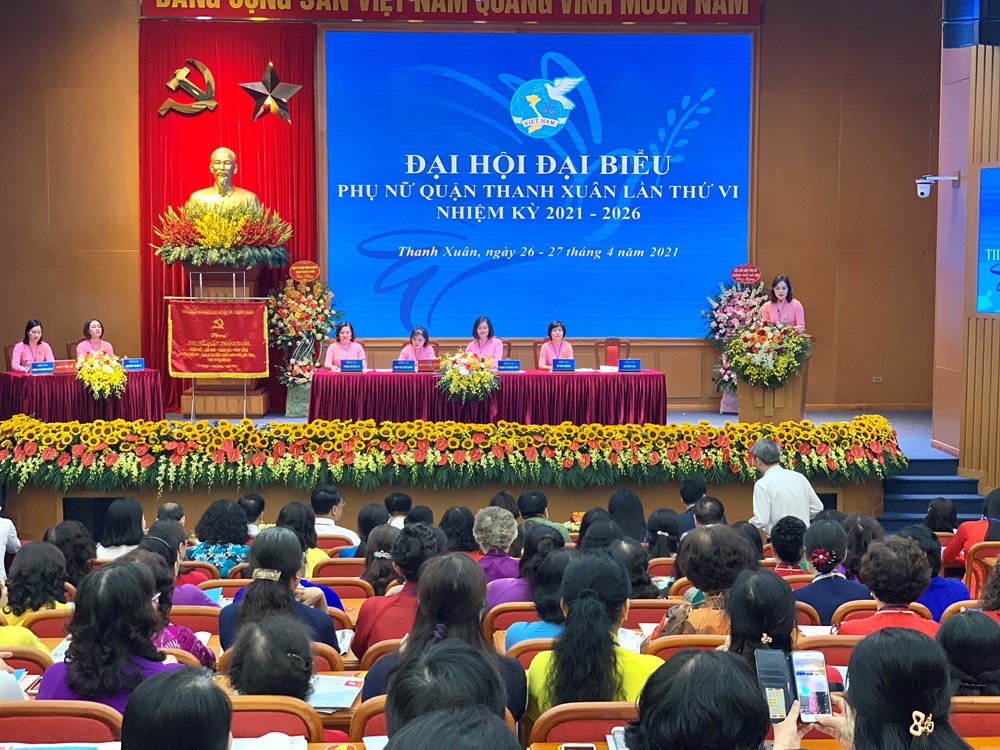 Toàn cảnh Đại hội Đại biểu Phụ nữ quận Thanh Xuân lần thứ VI, nhiệm kỳ 2021-2026