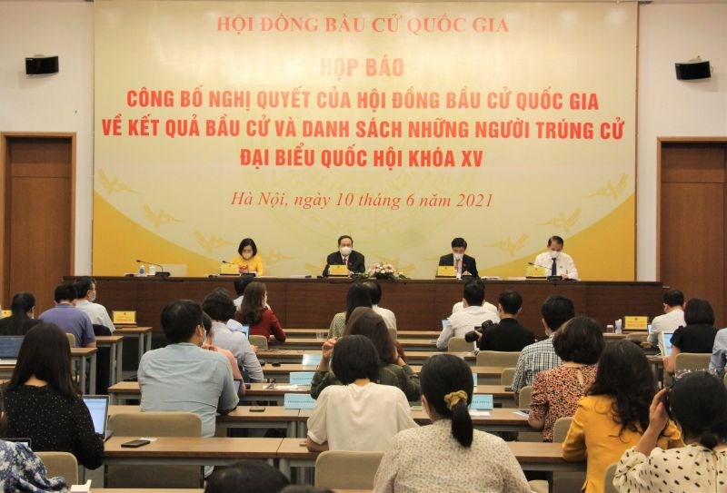 Quang cảnh họp báo công bố kết quả 499 người trúng cử đại biểu Quốc hội