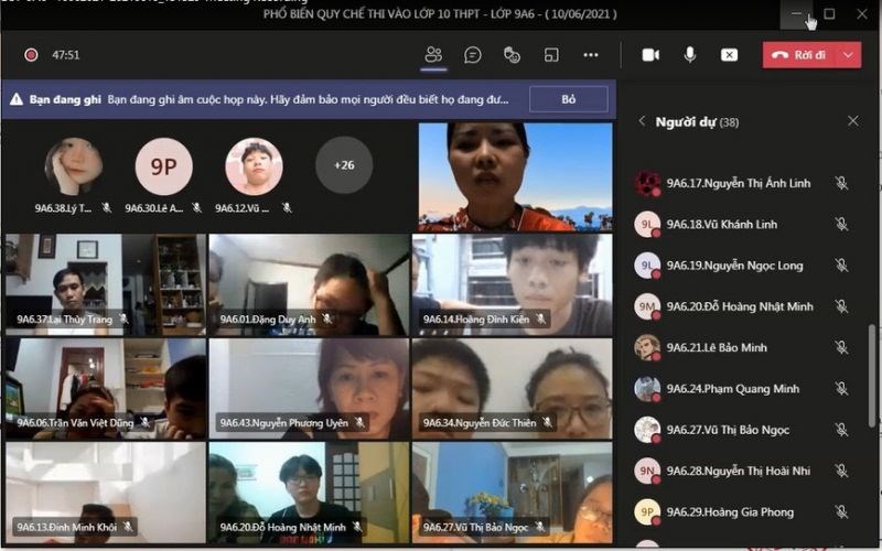 Trường THCS Nam Trung Yên phổ biến quy chế thi cho học sinh và phụ huynh học sinh qua hình thức online