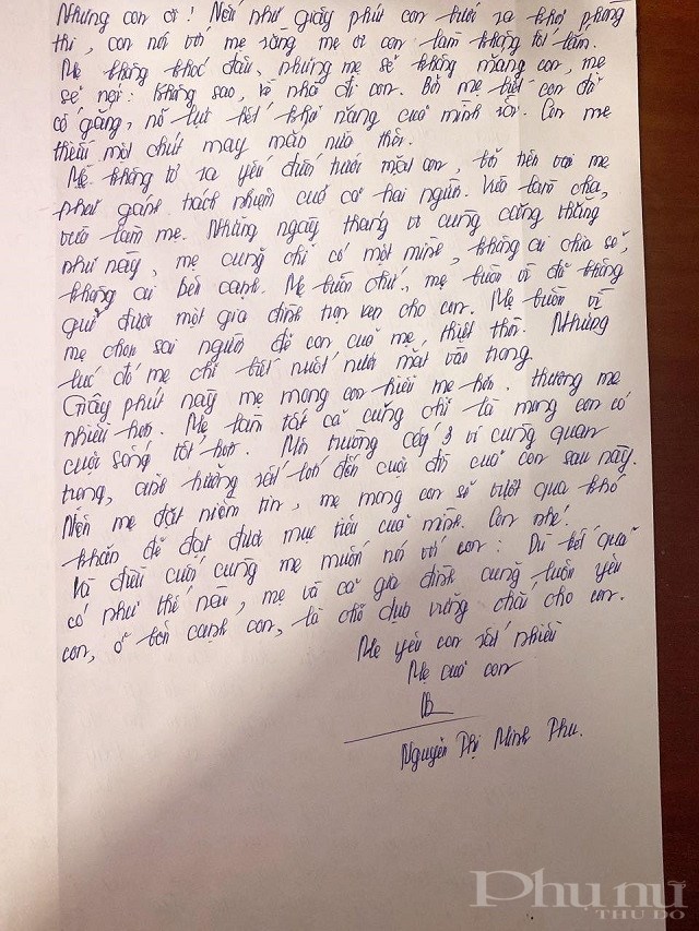 Bức thư đầy cảm xúc của chị Nguyễn Minh Thu, phụ huynh học sinh lớp 9A3 Trường THCS Thăng Long _ Ba Đình - Hà Nội.