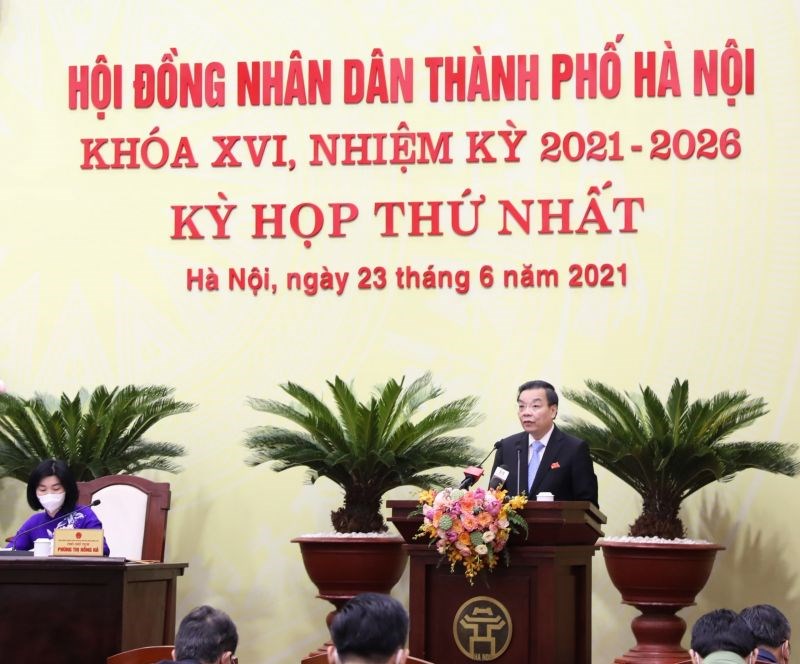 Chủ tịch UBND thành phố Chu Ngọc Anh phát biểu