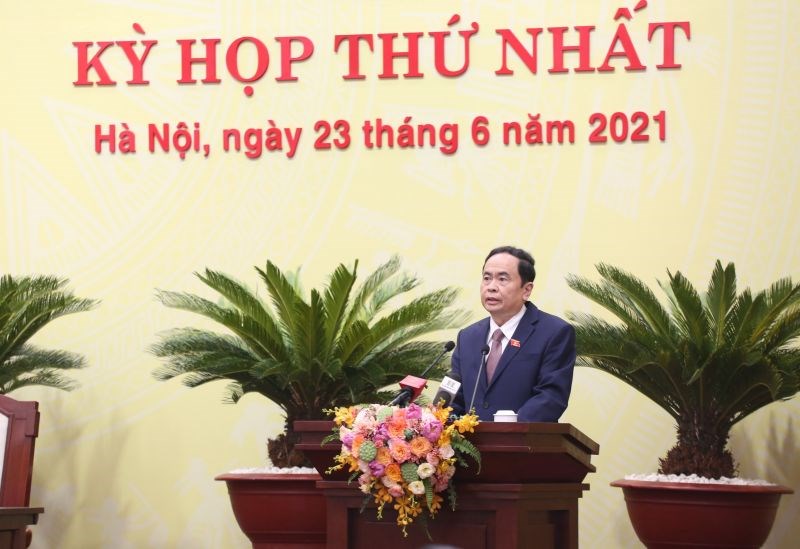 Ủy viên Bộ Chính trị, Phó Chủ tịch Thường trực Quốc hội Trần Thanh Mẫn  phát biểu