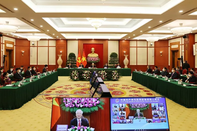 Tổng Bí thư Nguyễn Phú Trọng phát biểu tại Hội nghị thượng đỉnh giữa Đảng Cộng sản Trung Quốc với các chính đảng trên thế giới.