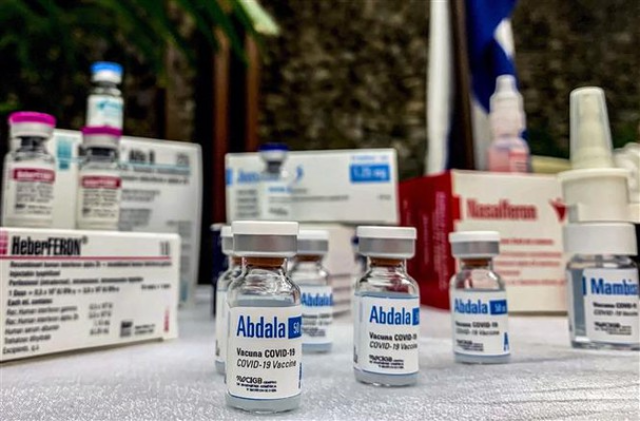 Vaccine phòng Covid-19 Abdala của Cuba được giới thiệu trong cuộc họp báo tại La Habana, ngày 19/3/2021.