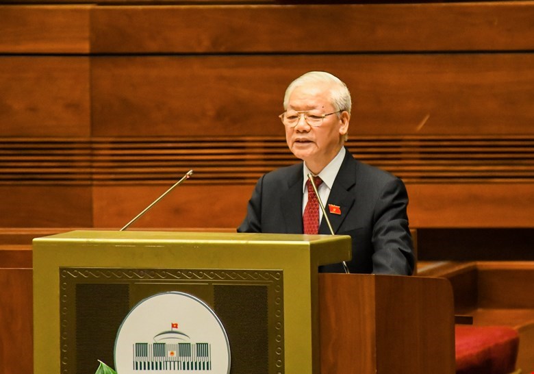 Tổng Bí thư Nguyễn Phú Trọng phát biểu tại Kỳ họp thứ nhất, Quốc hội khóa XV
