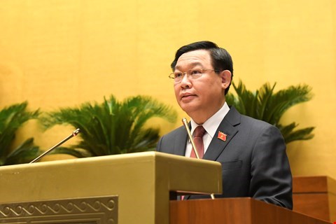 Chủ tịch Quốc hội  Vương Đình Huệ phát biểu khai mạc