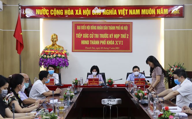 Đoàn đại biểu HĐND thành phố tiếp xúc cử tri tại huyện Thanh Oai
