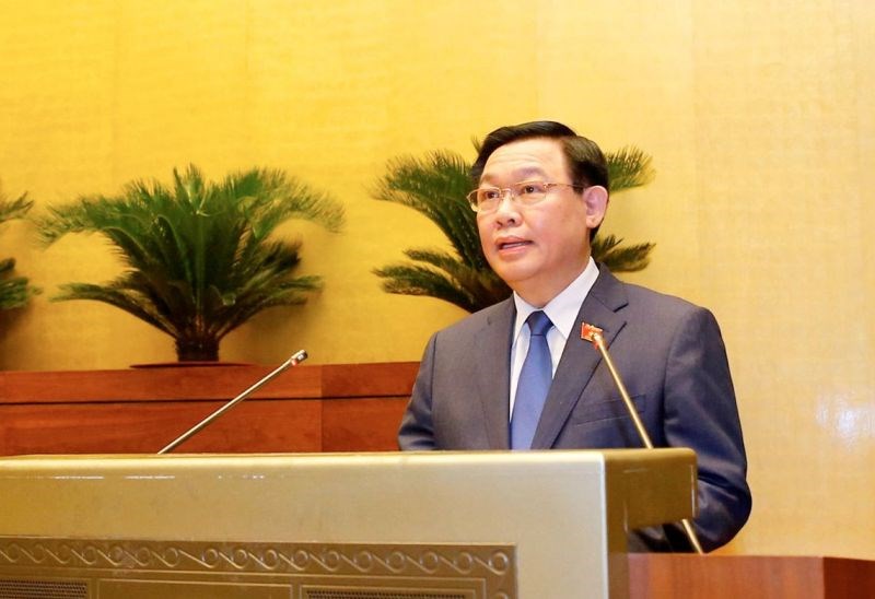 Chủ tịch Quốc hội  Vương Đình Huệ phát biểu bế mạc kỳ họp