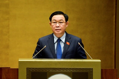 Chủ tịch Quốc hội  Vương Đình Huệ phát biểu bế mạc kỳ họp