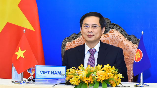 Bộ trưởng Bộ Ngoại giao Bùi Thanh Sơn phát biểu tại Hội nghị - Ảnh: BNG