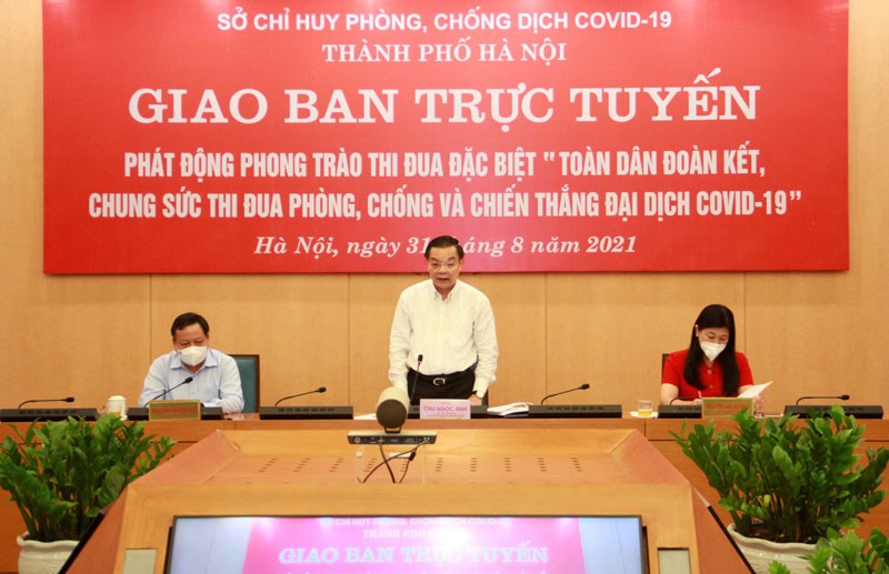 Chủ tịch UBND thành phố Hà Nội Chu Ngọc Anh phát biểu.