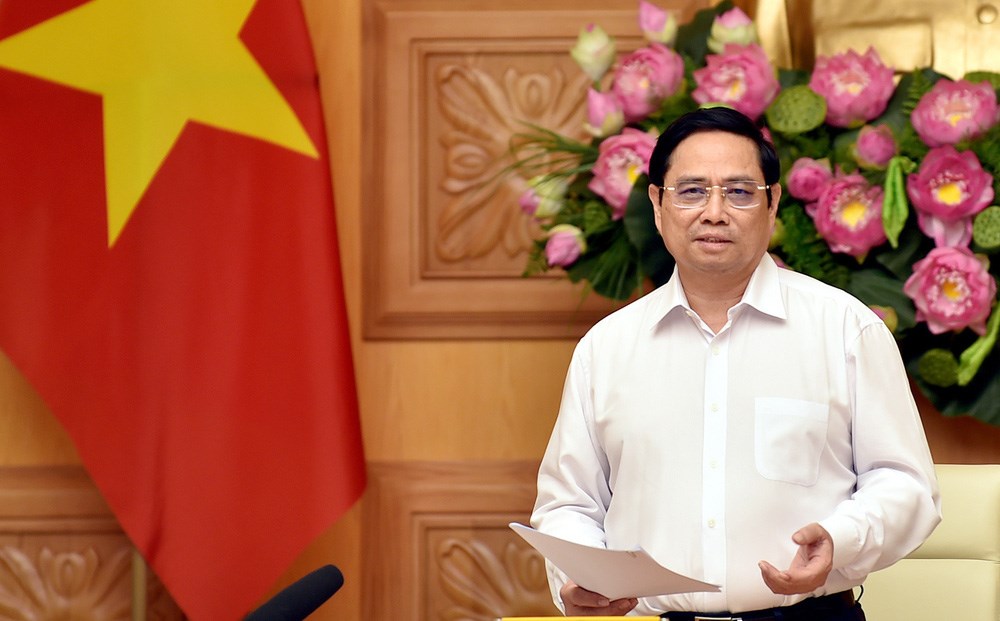 Thủ tướng Phạm Minh Chính phát biểu tại buổi gặp mặt và làm việc.