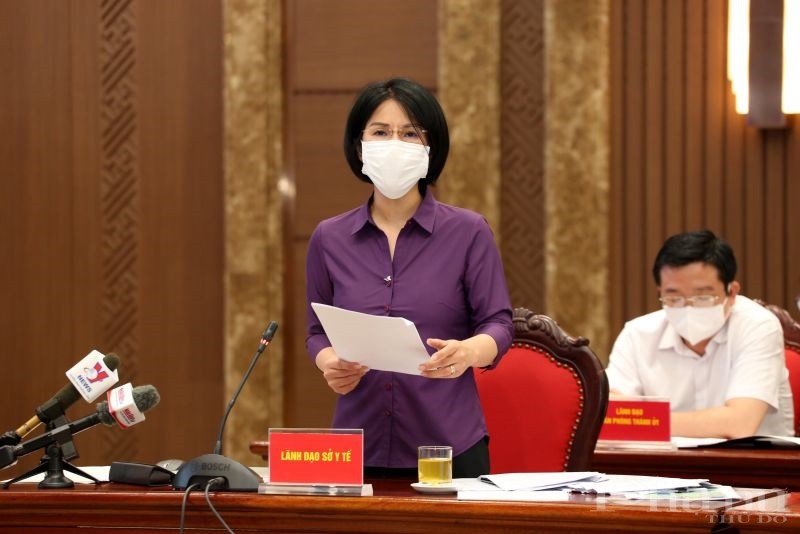 Giám đốc Sở Y tế Hà Nội Trần Thị Nhị Hà phát biểu tại cuộc họp báo chiều ngày 3/9.