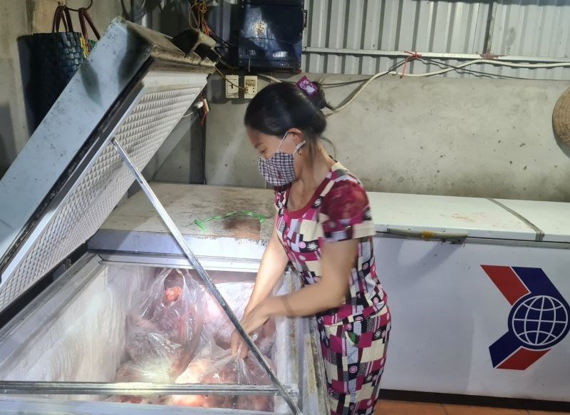 Cơ sở kinh doanh bà Nguyễn Thị Loan chứa số lượng lớn thịt nhiễm virus bệnh dịch tả lợn châu Phi