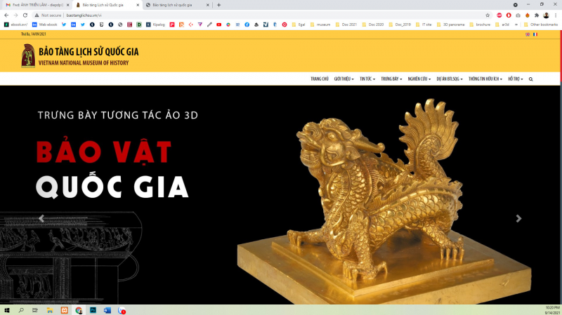 Trưng bày ảo 3D chuyên đề Bảo vật quốc gia trong trang Website của BTLSQG