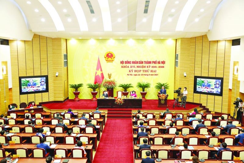Quang cảnh kỳ họp thứ 2, HĐNT TP Hà Nội khóa XVI, nhiệm kỳ 2021-2026