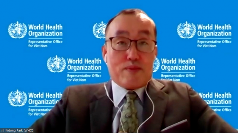 Tiến sĩ Kidong Park, Trưởng đại diện WHO tại Việt Nam, phát biểu tại hội thảo