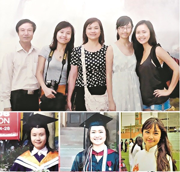 Gia đình hạnh phúc của chị Vũ Kim Thoa với 3 con gái thành đạt