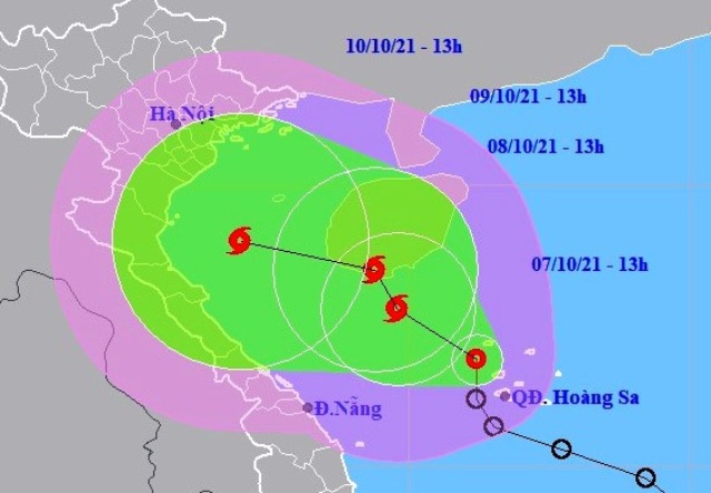 Dự báo vị trí và đường đi của ATNĐ, bão trên Biển Đông.