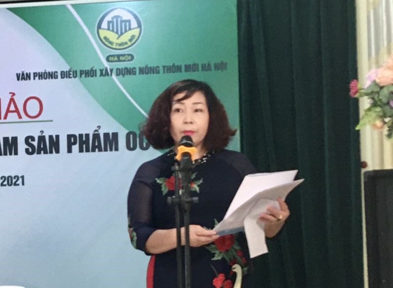 Phó Chủ tịch Hội LHPN Hà Nội Lê Thị Thiên Hương phát biểu khai mạc hội thảo
