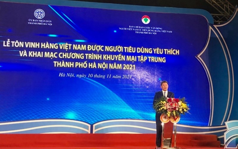 Phó Chủ tịch UBND thành phố Hà Nội Nguyễn Mạnh Quyền phát biểu khai mạc buổi lễ