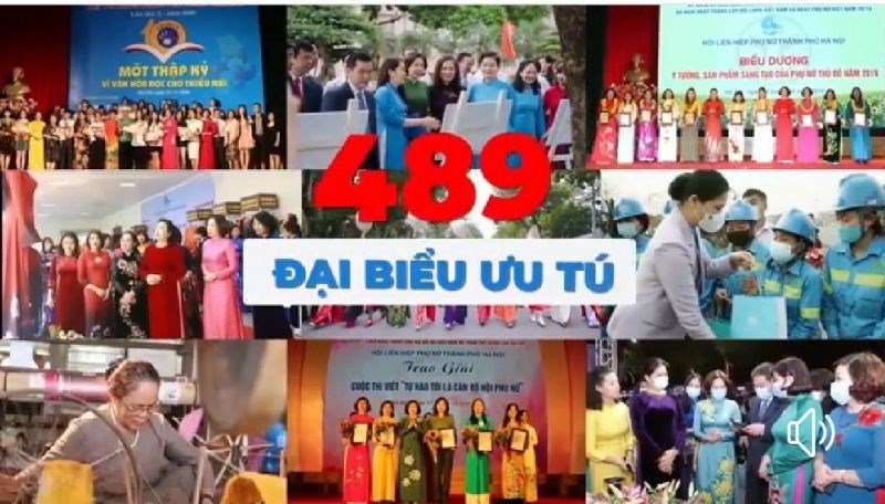 Đại hội có 489 đại biểu ưu tú đại diện hàng triệu phụ nữ Thủ đô tham dự Đại hội