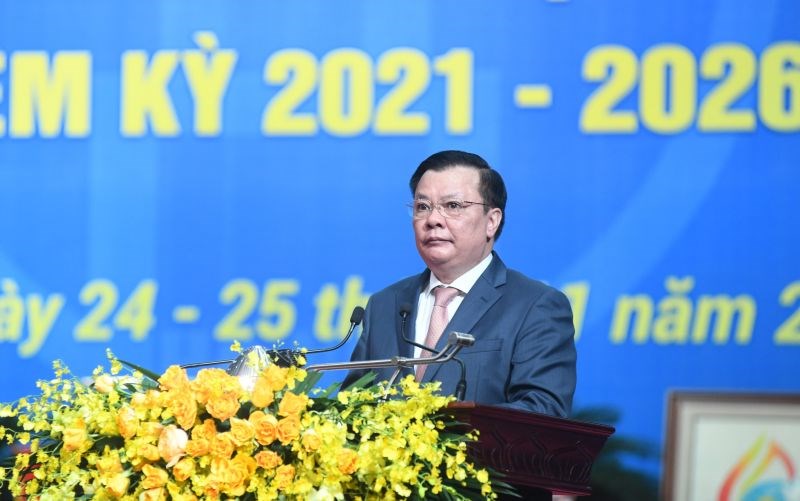 Đồng chí Bí thư Thành ủy Hà Nội phát biểu tại Đại hội