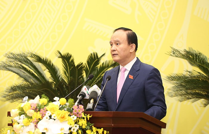 Chủ tịch HĐND TP Nguyễn Ngọc Tuấn  phát biểu bế mạc kỳ họp