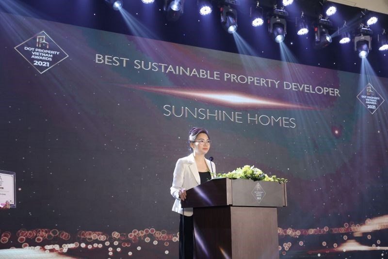 Bà Đỗ Thị Định - Tổng Giám đốc Sunshine Homes phát biểu tại sự kiện.