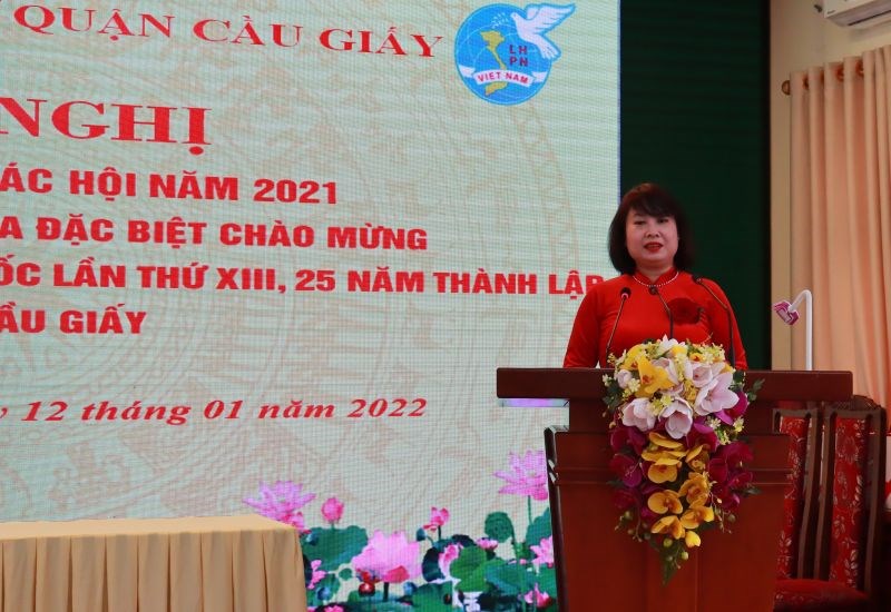 Chủ tịch Hội LHPN quận Nguyễn Kim Lê phát động phong trào thi đua năm 2022