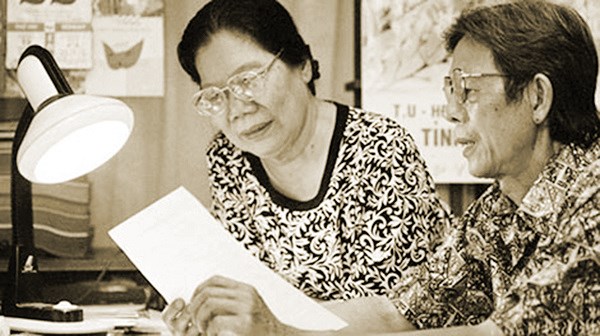 Vợ chồng nhà văn Lê Giang - Lư Nhất Vũ