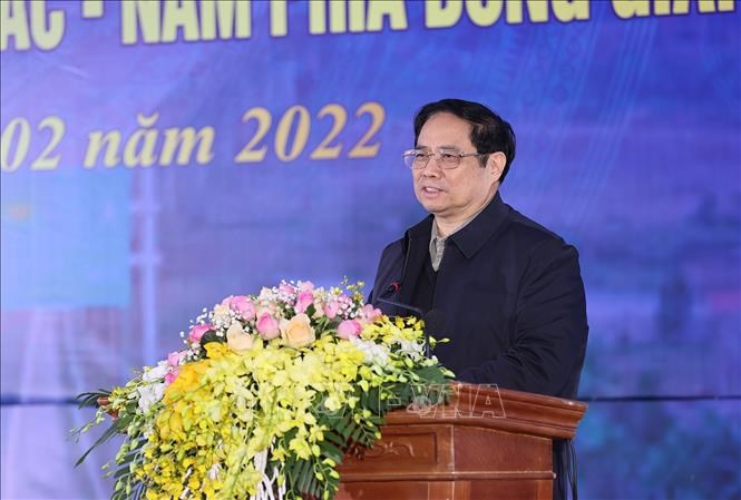 Thủ tướng Phạm Minh Chính phát biểu tại buổi lễ. Ảnh: Dương Giang/TTXVN
