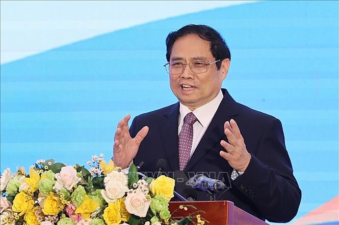 Thủ tướng Phạm Minh Chính phát biểu. Ảnh: Dương Giang/TTXVN