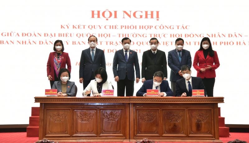 4 cơ quan Đoàn ĐBQH, HĐND, UBND, Ủy ban MTTQ Việt Nam thành phố Hà Nội đã ký kết Quy chế phối hợp công tác giai đoạn 2021-2026