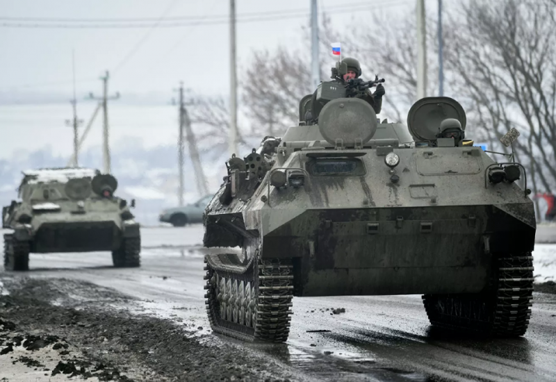 Xe bọc thép Nga tại vùng Donbass.