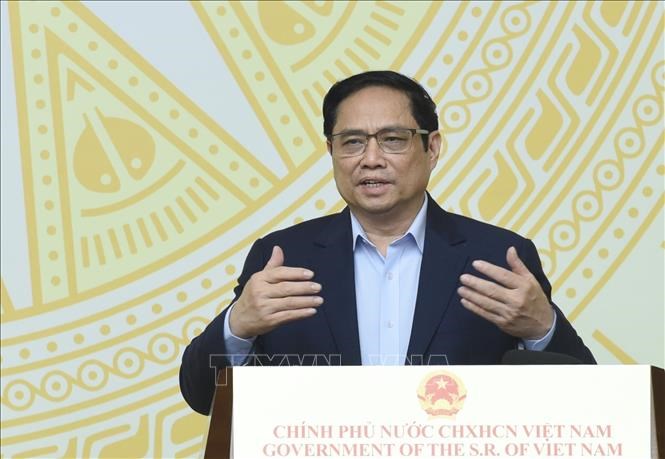 Thủ tướng Phạm Minh Chính phát biểu kết luận phiên họp. Ảnh: Dương Giang/TTXVN
