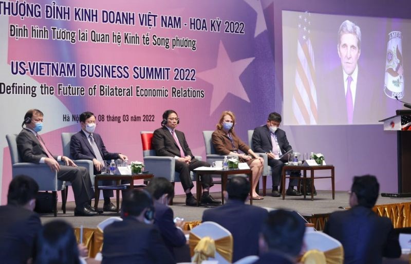 Thủ tướng Phạm Minh Chính dự Hội nghị Thượng đỉnh kinh doanh Việt Nam-Hoa Kỳ. Ảnh: Dương Giang/TTXVN
